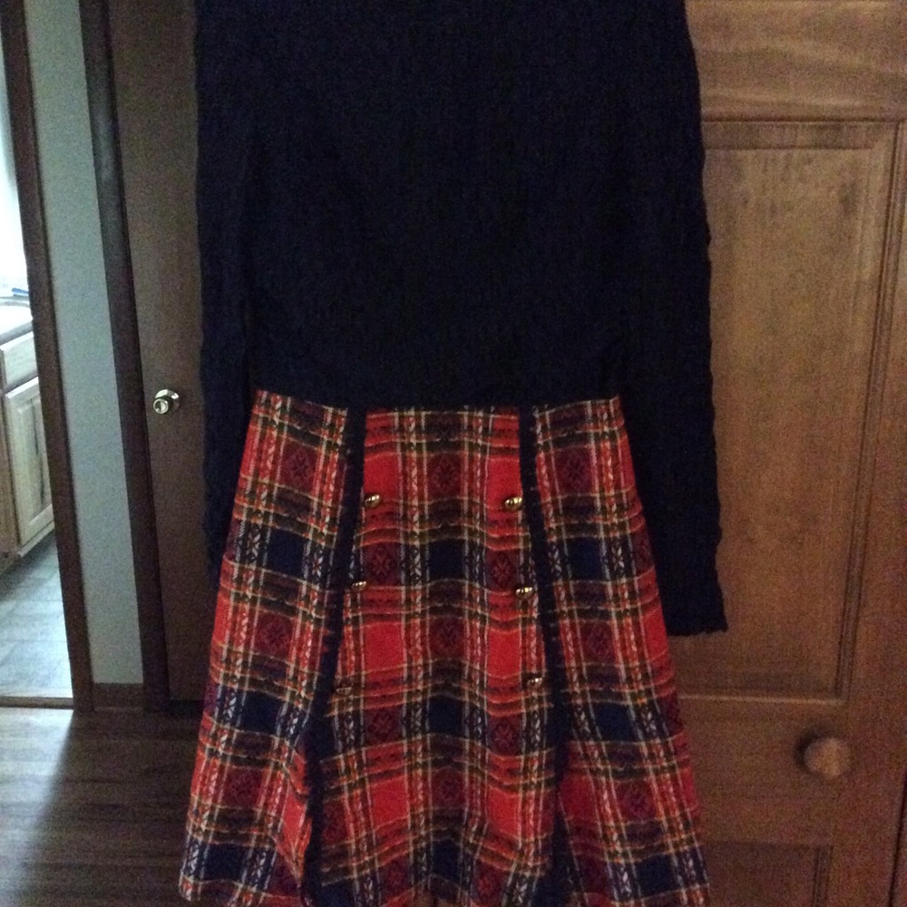 Vintage parade of New York plaid navy dress